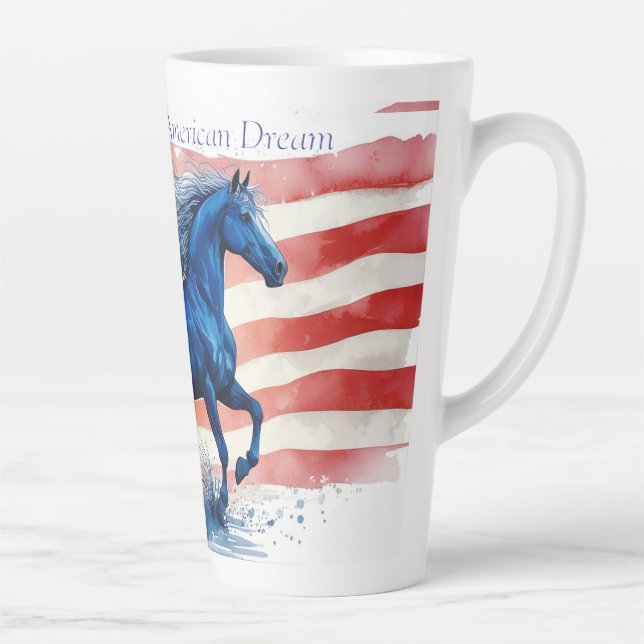 American Dream Patriotic Horse Latte Mug (Right)
