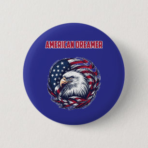 American Dreamer Patriotic USA Hope Spirit 6 Cm Round Badge