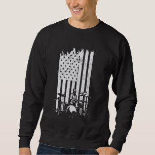 American Drumming Gifts Drummer Drum Set Drums USA Sweatshirt