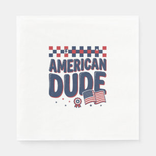 American Dude Patriotic Vintage Shirt Design_1 Napkin