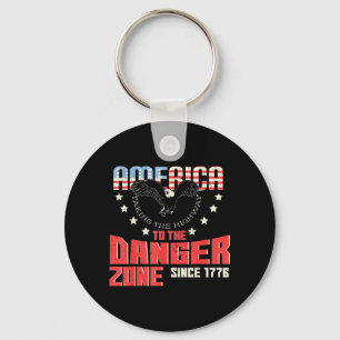 American Eagle 4th of July Independence Day Danger Key Ring