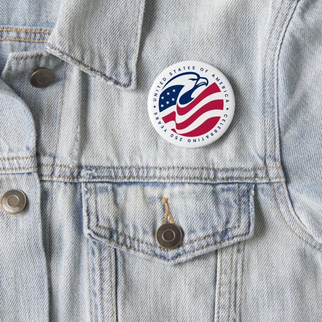American Eagle 6 Cm Round Badge (In Situ)