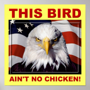 American Eagle Ain't No Chicken Poster Sign