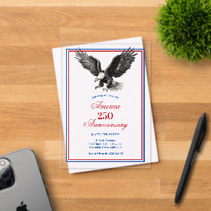 American Eagle America 250 Anniversary Party Acrylic Invitations