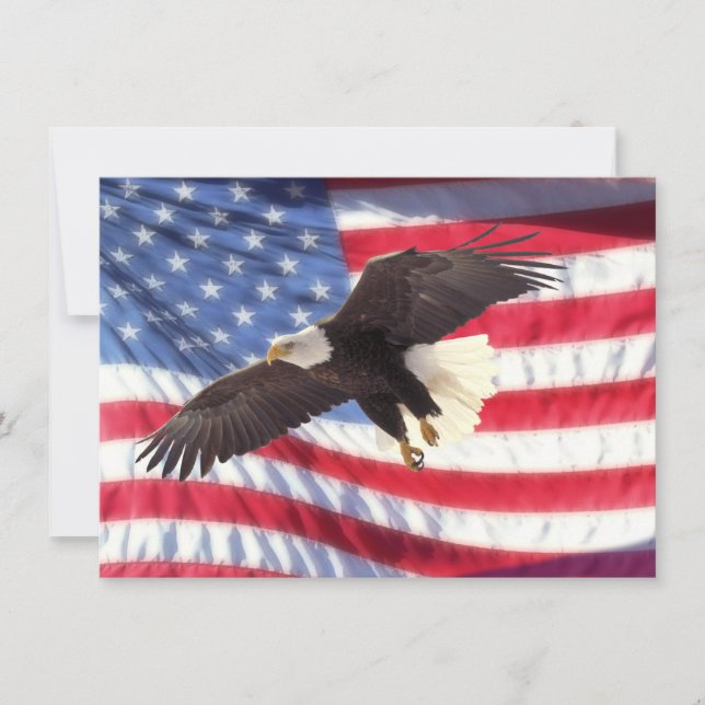 American Eagle & American Flag Invitation (Front)