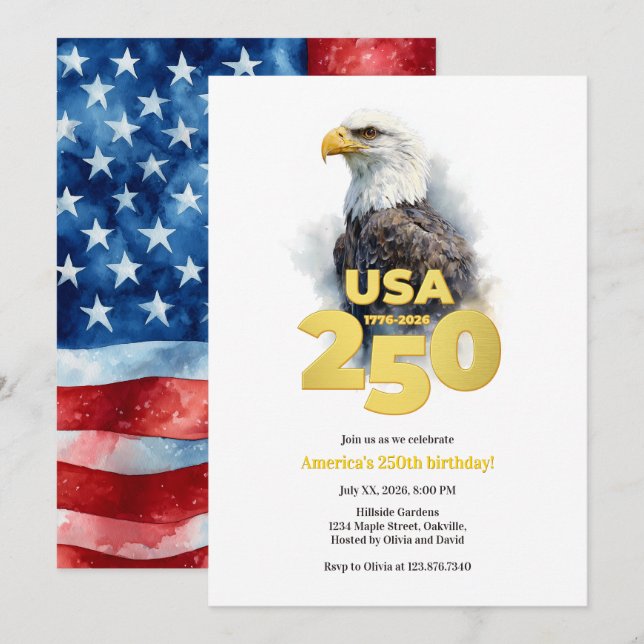 American Eagle America's 250th Anniversary Invitation (Front/Back)