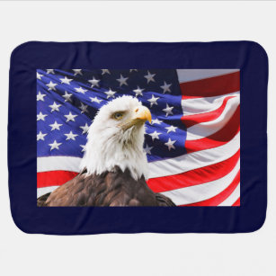 American Eagle and Flag Baby Blanket