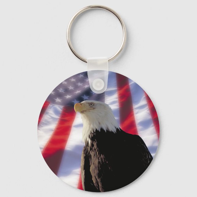 American Eagle and Flag Keychain (Front)