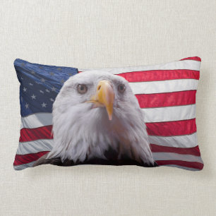 American eagle and flag lumbar cushion