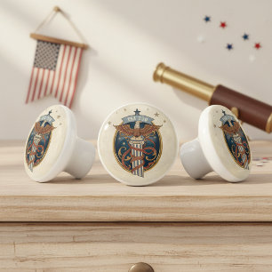 American Eagle Art Nouveau USA 250 Motif ID1304 Ceramic Knob