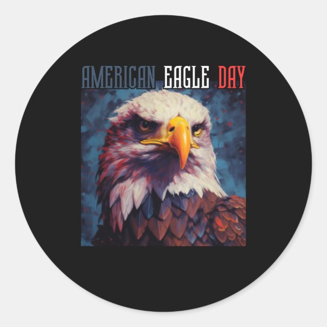 AMERICAN EAGLE DAY CLASSIC ROUND STICKER (Front)