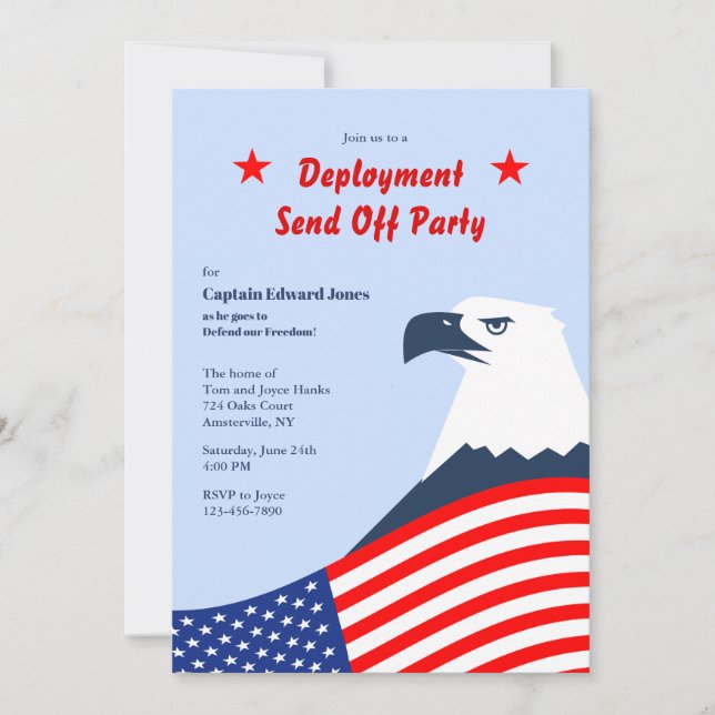 American Eagle Deployment Party Invitation (Front)
