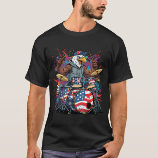 American Eagle Drummer â€“ Patriotic Rock Animal C T-Shirt