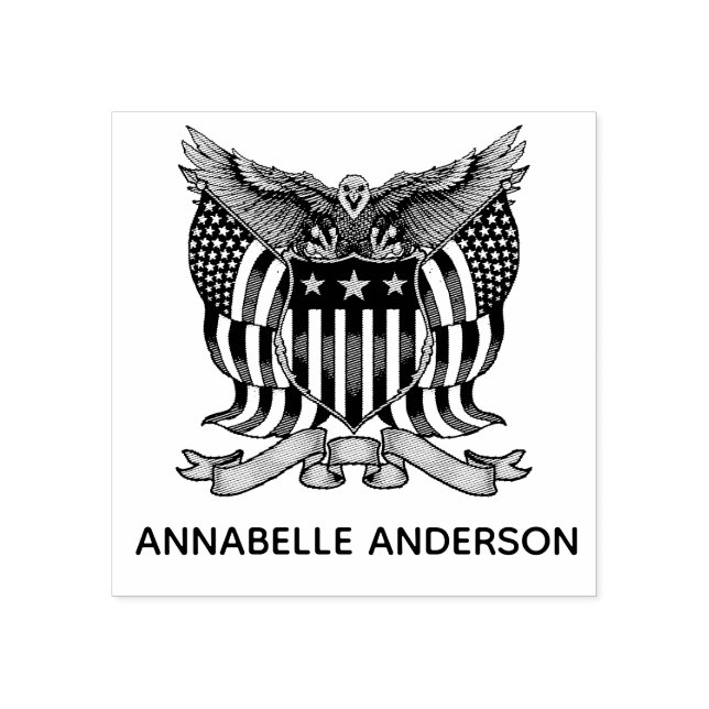 American Eagle Emblem Rubber Stamp (Imprint)