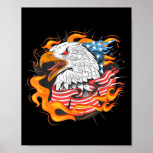 American Eagle Flag 4th July Independence Day 4th Poster