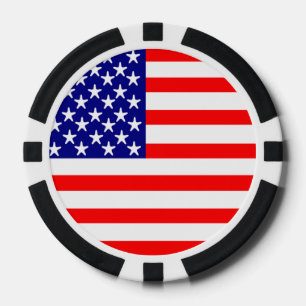 American Eagle Flag America USA flag Poker Chips