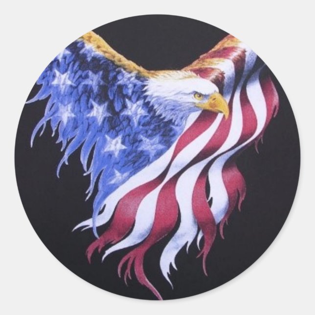 American Eagle Flag Classic Round Sticker (Front)