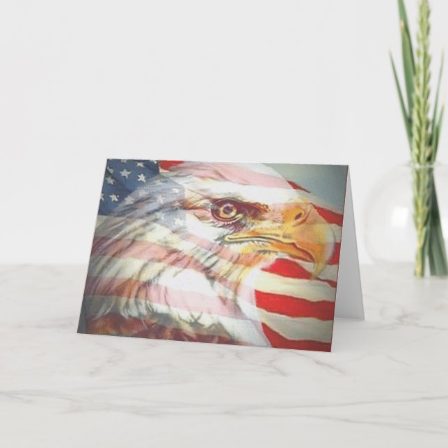 American Eagle Flag Greeting Card (Front)