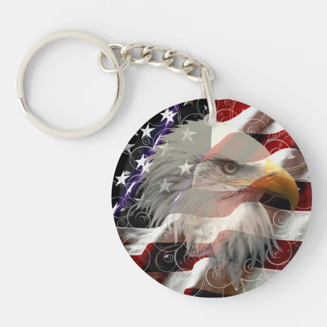 American Eagle Flag Key Chain (Front)