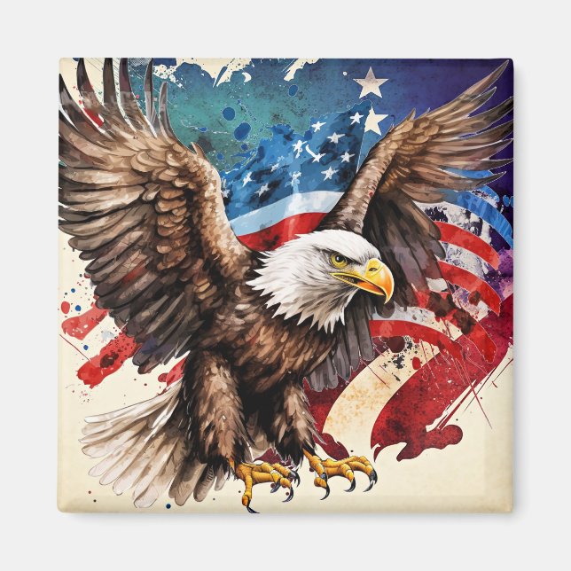 American Eagle flag Magnet (Front)