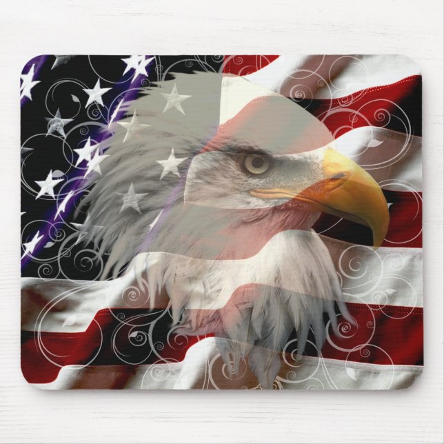 American Eagle Flag Mouse Pad (Front)
