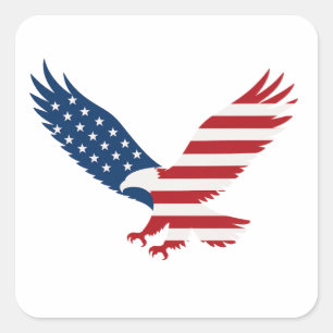 American Eagle Flag Patriotic USA Design Square Sticker