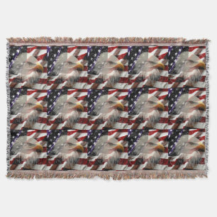 American Eagle Flag Throw Blanket