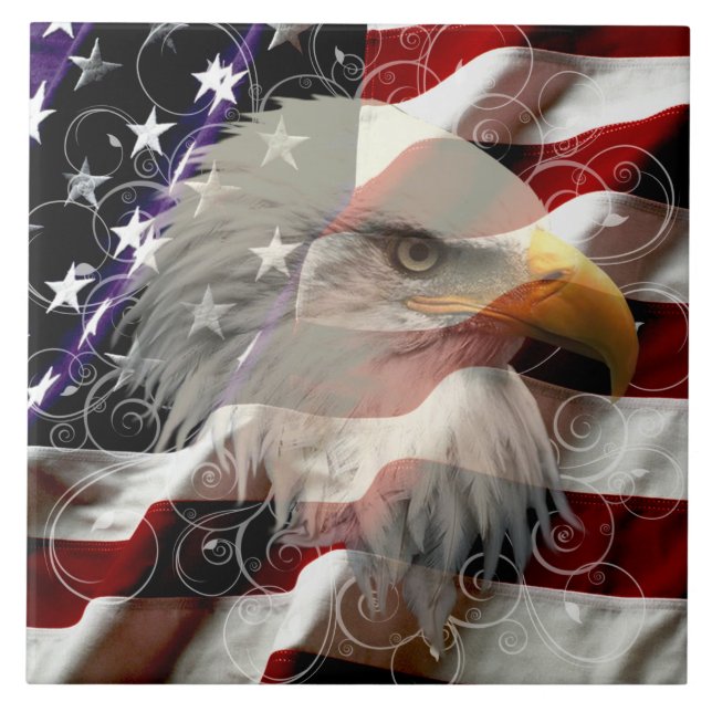 American Eagle Flag Tile (Front)