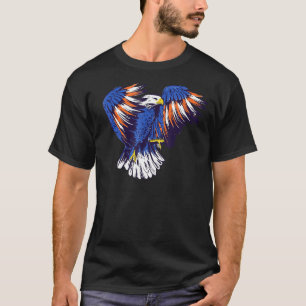 American Eagle Flying For Freedom Patriotic Us Fla T-Shirt