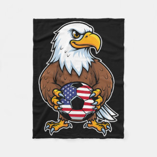 American Eagle Holding Soccer Ll Player _1  Fleece Blanket