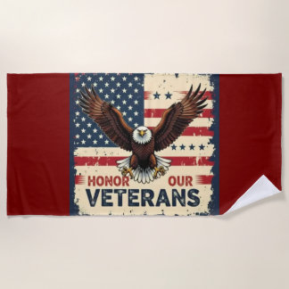 American Eagle Honor Our Veterans Beach Towel