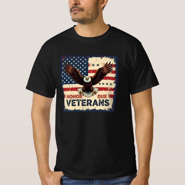 American Eagle Honor Our Veterans Black T-Shirt (Front)