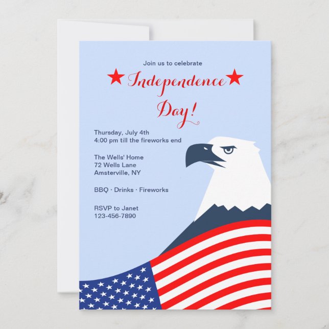 American Eagle July 4th Invitation (Front)