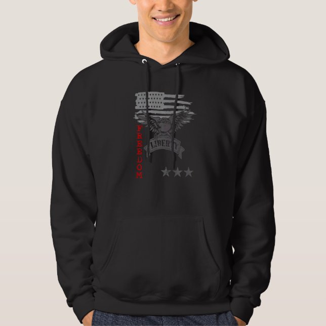 American Eagle Liberty Freedom Patriot Justice For Hoodie (Front)