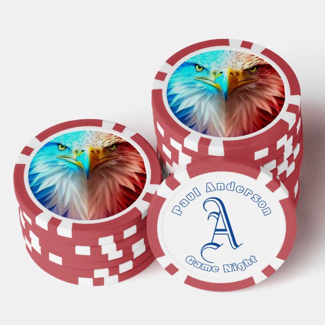 American Eagle Name & Monogram Poker Chips (Stack)