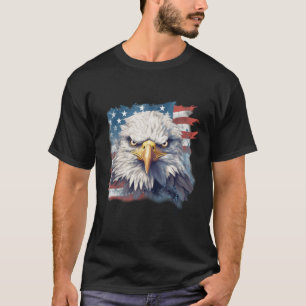 American Eagle on American flag T-Shirt