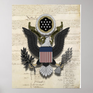 American Eagle on the Constitution Poster