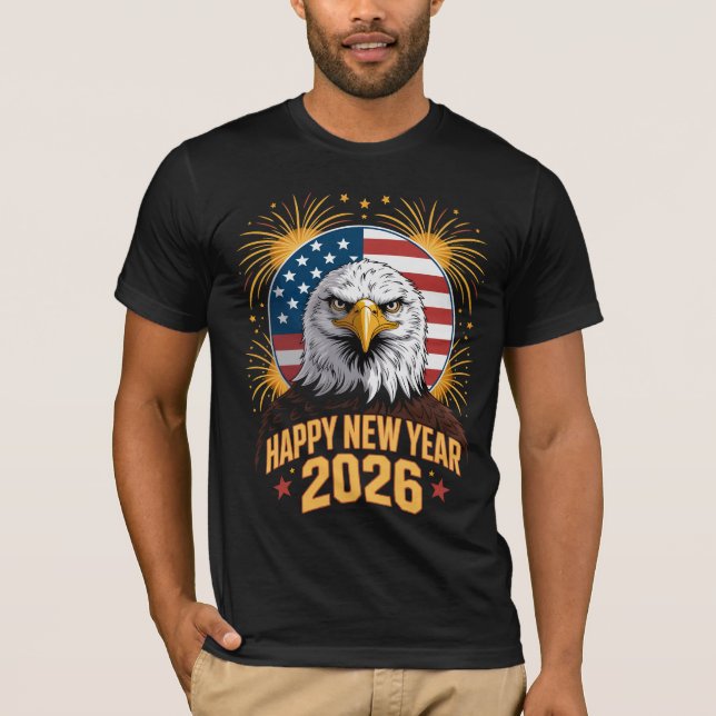 American Eagle Patriotic 2026 New Year T-Shirt (Front)