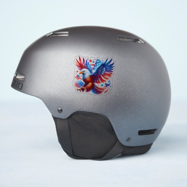 American Eagle Patriotic Design Red White Blue (Helmet Side)