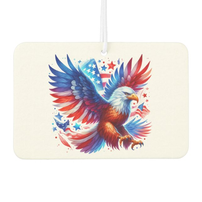 American Eagle Patriotic Design Red White Blue Car Air Freshener (Front)