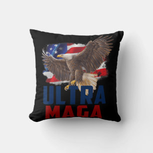 American Eagle Patriotic Fathers Day Ultra MAGA Fl Cushion