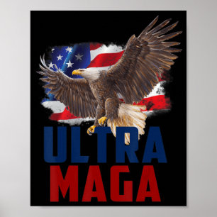 American Eagle Patriotic Fathers Day Ultra MAGA Fl Poster