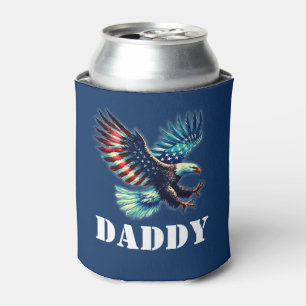 American Eagle Patriotic Flag Blue Can Cooler