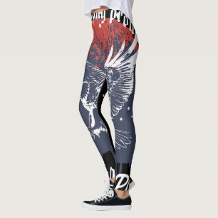 American Eagle Patriotic Red & Blue Leggings