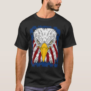 American Eagle Petriotic With Flag 'merica Usa T-Shirt