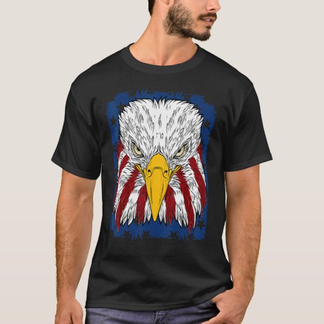 American Eagle Petriotic With Flag 'merica Usa T-Shirt (Front)