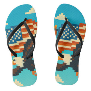American Eagle Pixel Art Flip Flops