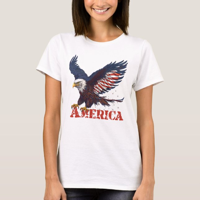 American Eagle Red, Blue and White T-Shirt (Front)