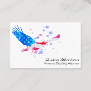** American Eagle Red White and Blue USA Flag Business Card