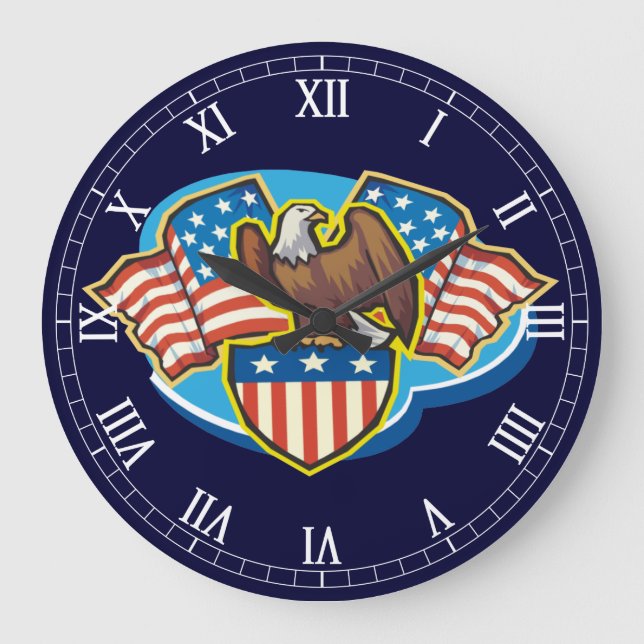 American Eagle Round Roman Numerals Clock (Front)